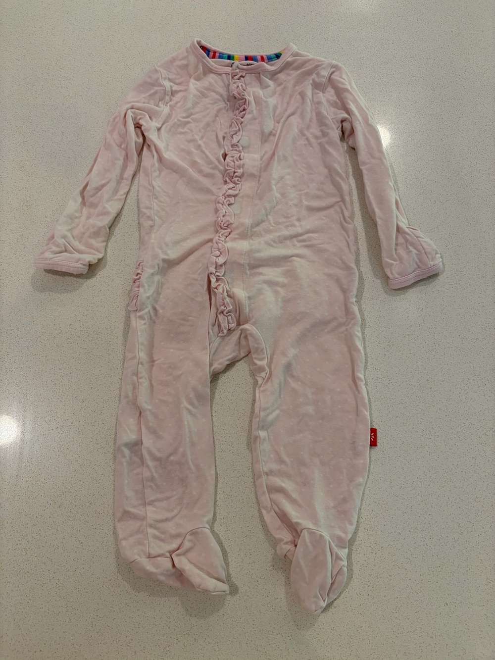 Magnetic Me Light Pink Ruffle Footed One-Piece - Picture 2 of 4